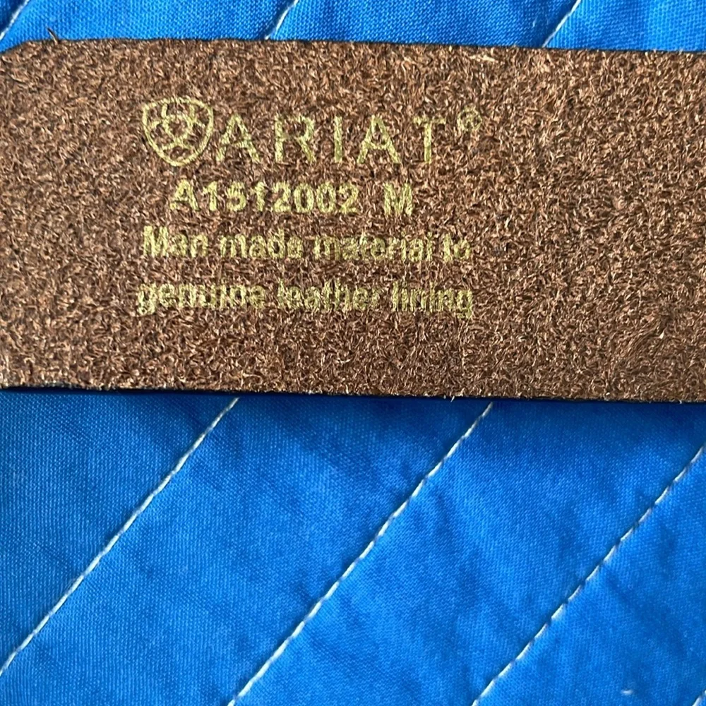 ARIAT Lucinda Womens brown leather oval turquoise silver concho western belt - Picture 5 of 10